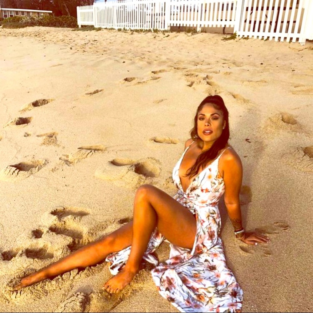 White Satin Floral Print Double Slit Maxi Dress